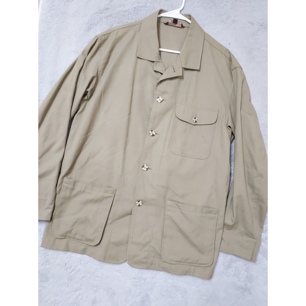 Vintage Chaps Ralph Lauren Jacket Mens XL 44 Chore Field Military Safari SPOTS